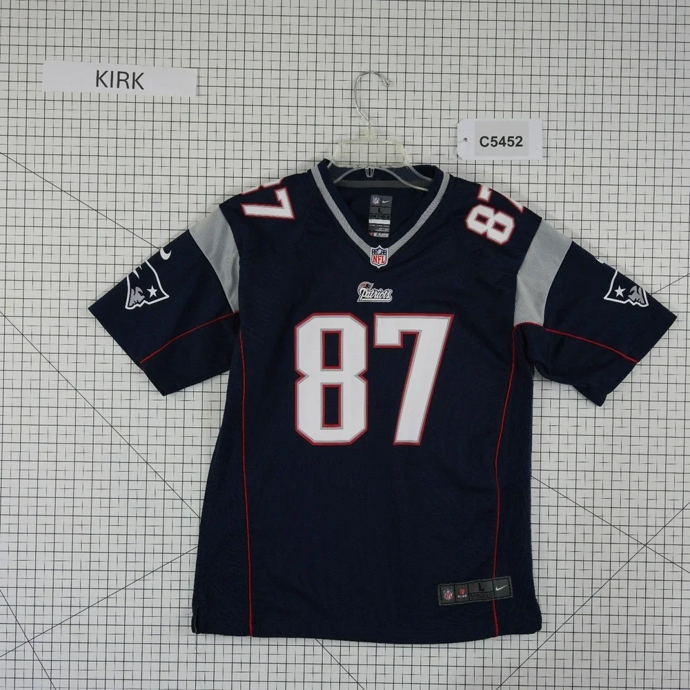 Nike Rob Gronkowski Jersey Youth Boys Large 14/16 Navy Patriots 87 NFL On Field